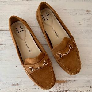 Isaac Mizrahi Live! Annie Classic Suede Moccasins in Hazelnut